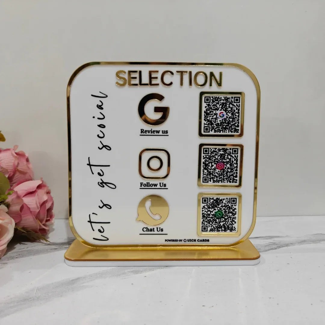 Premium 3 QR Standee - Quick Cards