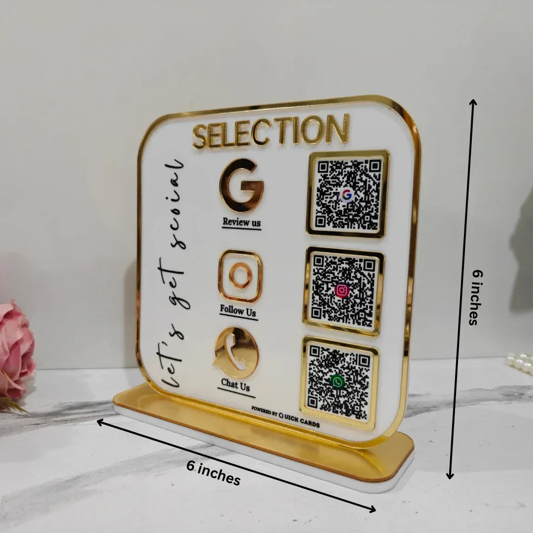 Premium 3 QR Standee - Quick Cards