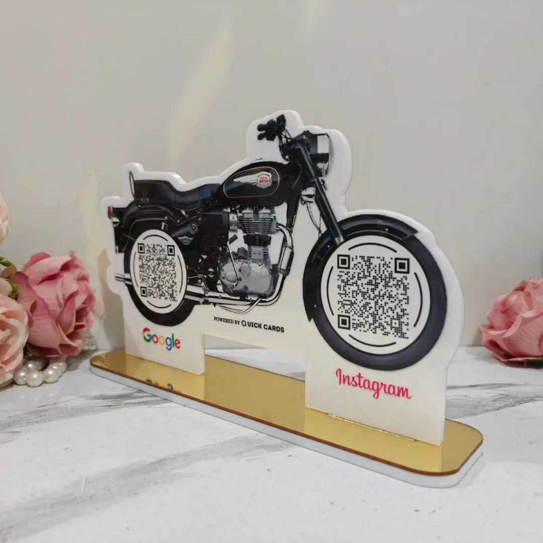 2 QR Bike Shape Standee - Quick Cards