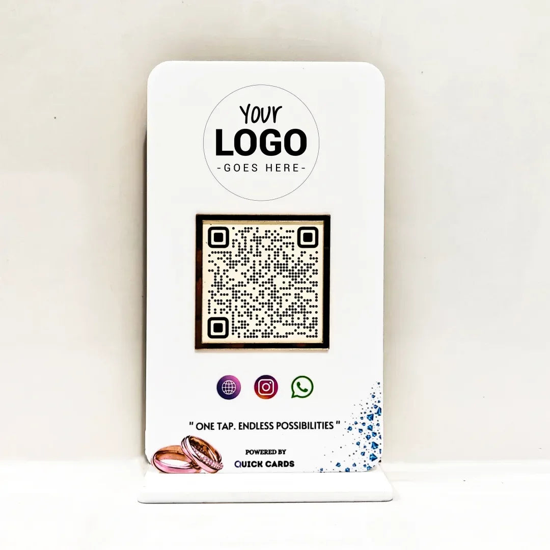 All in one QR White Standee - Quick Cards