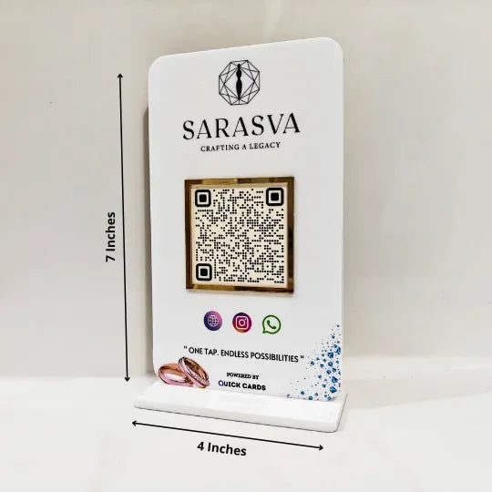 All in one QR White Standee - Quick Cards