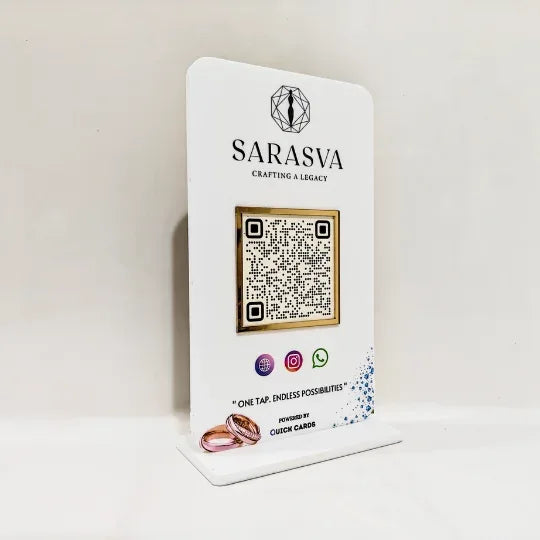 All in one QR White Standee - Quick Cards