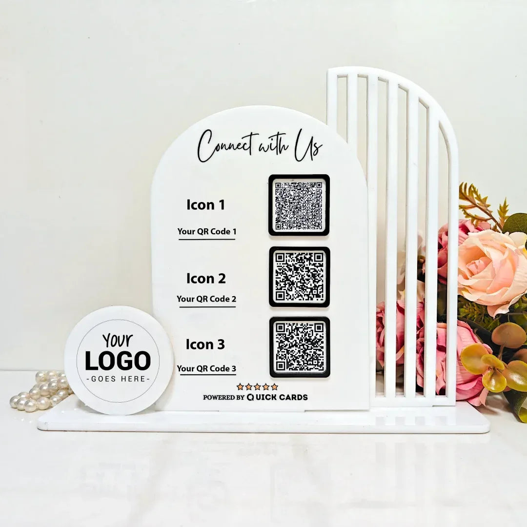 Customized 3QR Digital Standee - Quick Cards