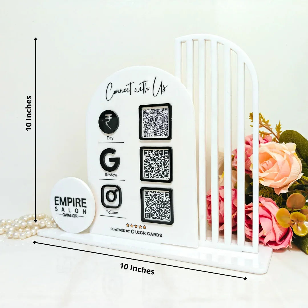 Customized 3QR Digital Standee - Quick Cards