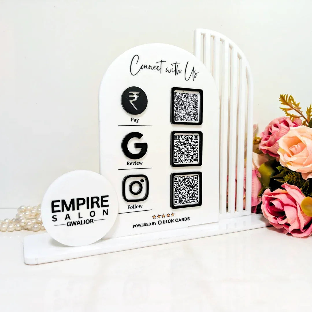 Customized 3QR Digital Standee - Quick Cards