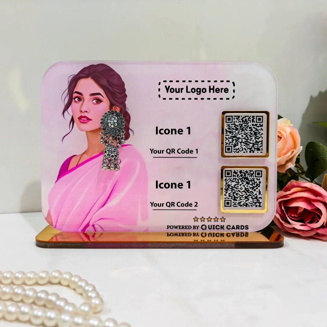 2 QR Standee with jewelry Holder - Quick Cards
