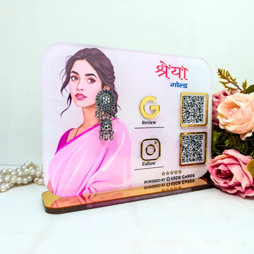 2 QR Standee with jewelry Holder - Quick Cards