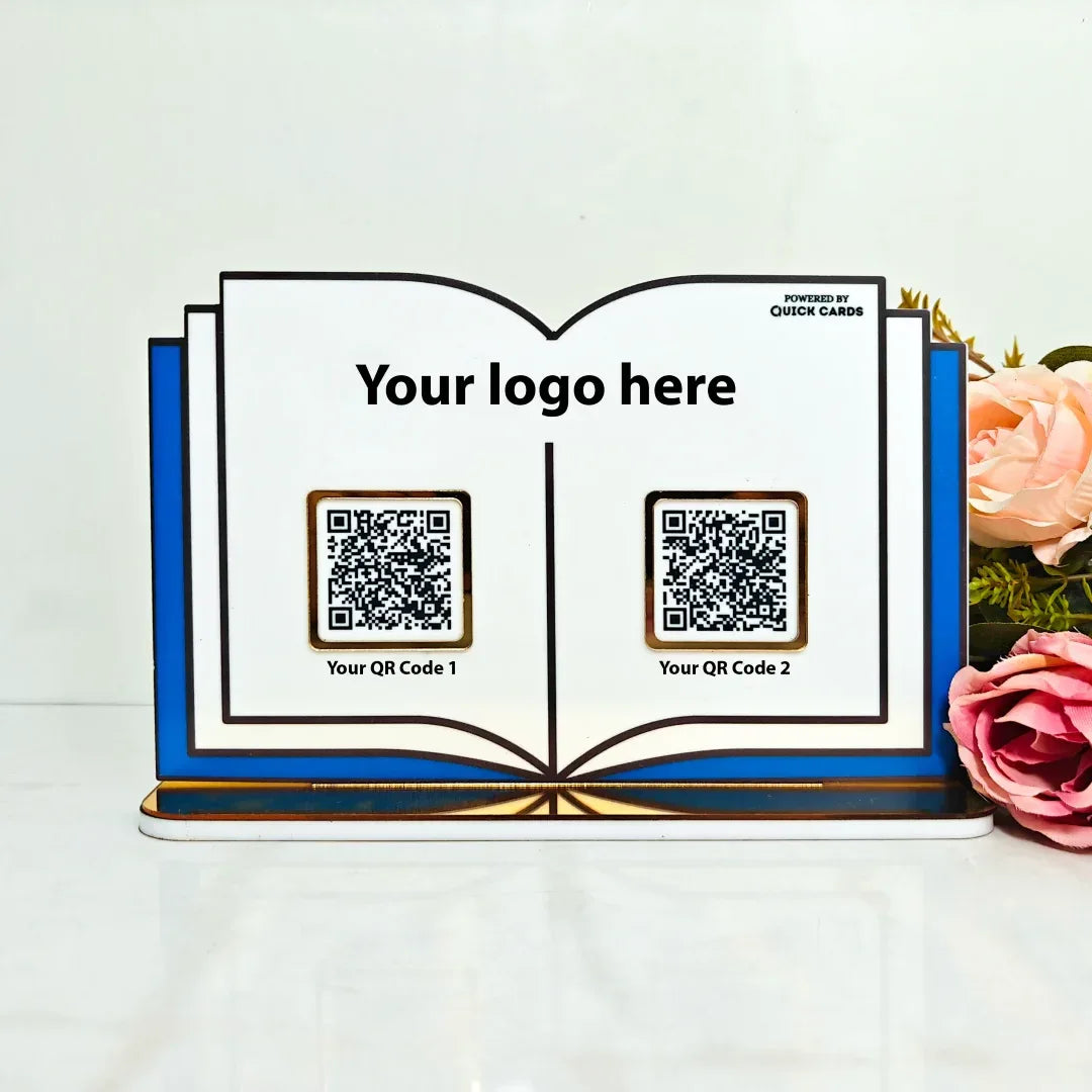 Book shape 2 QR Standee - Quick Cards