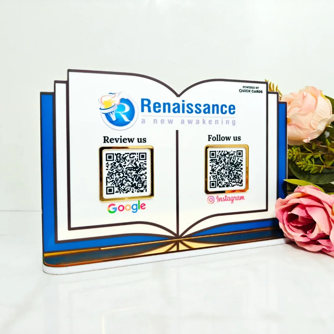 Book shape 2 QR Standee - Quick Cards