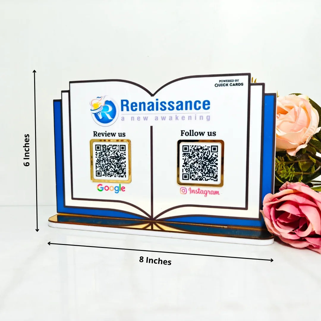 Book shape 2 QR Standee - Quick Cards