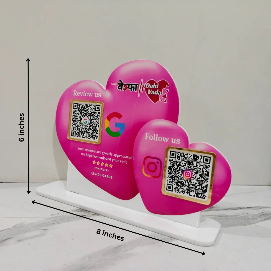 Heart Shape 2 QR Standee - Quick Cards