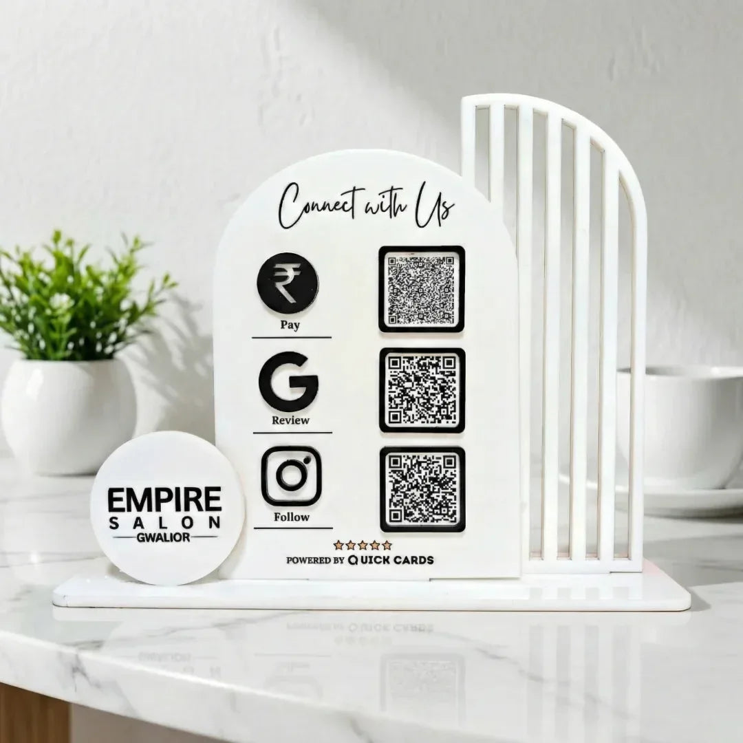 Customized 3QR Digital Standee - Quick Cards