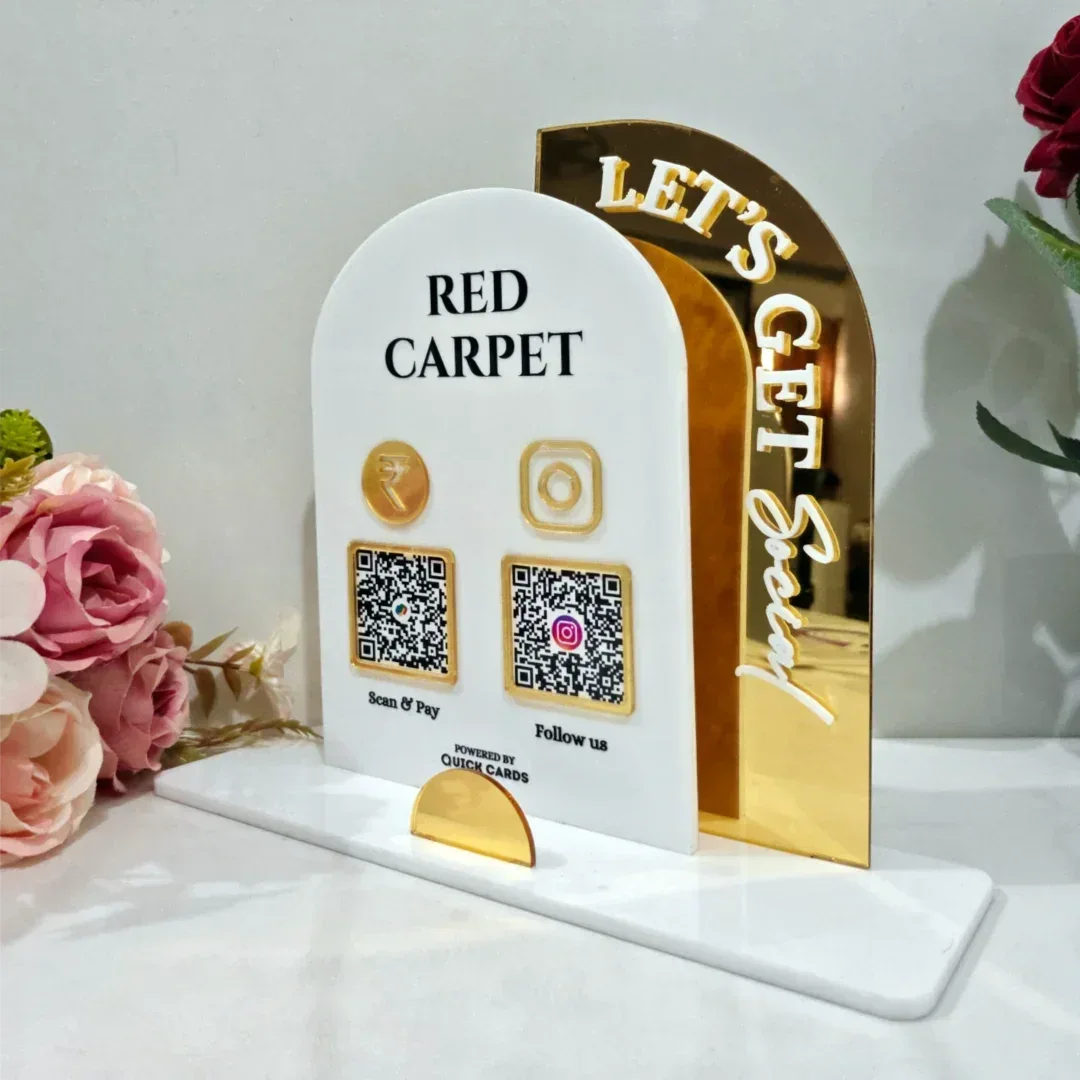 Customized 2 QR Digital Standee - Quick Cards