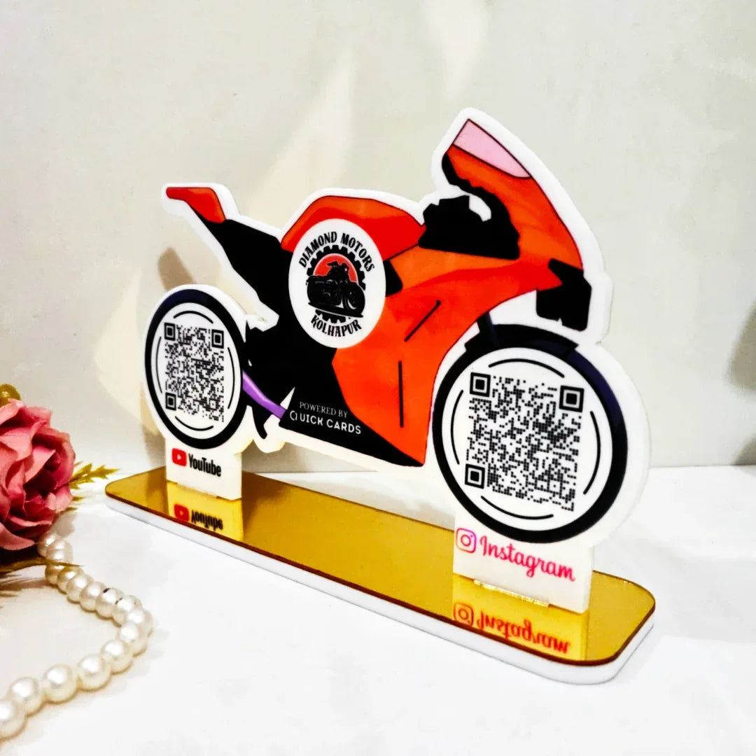 2 QR Bike Shape Standee - Quick Cards