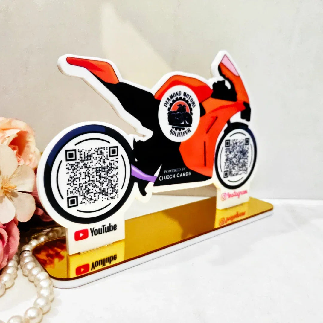 2 QR Bike Shape Standee - Quick Cards