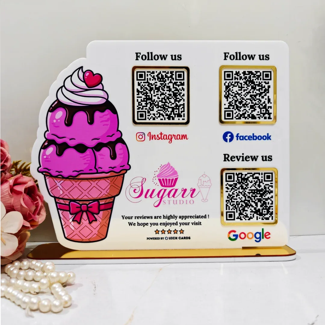 3 QR Custom Shape Standee - Quick Cards