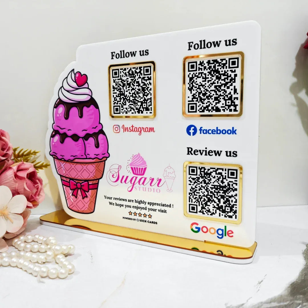 3 QR Custom Shape Standee - Quick Cards