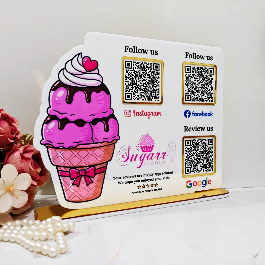 3 QR Custom Shape Standee - Quick Cards