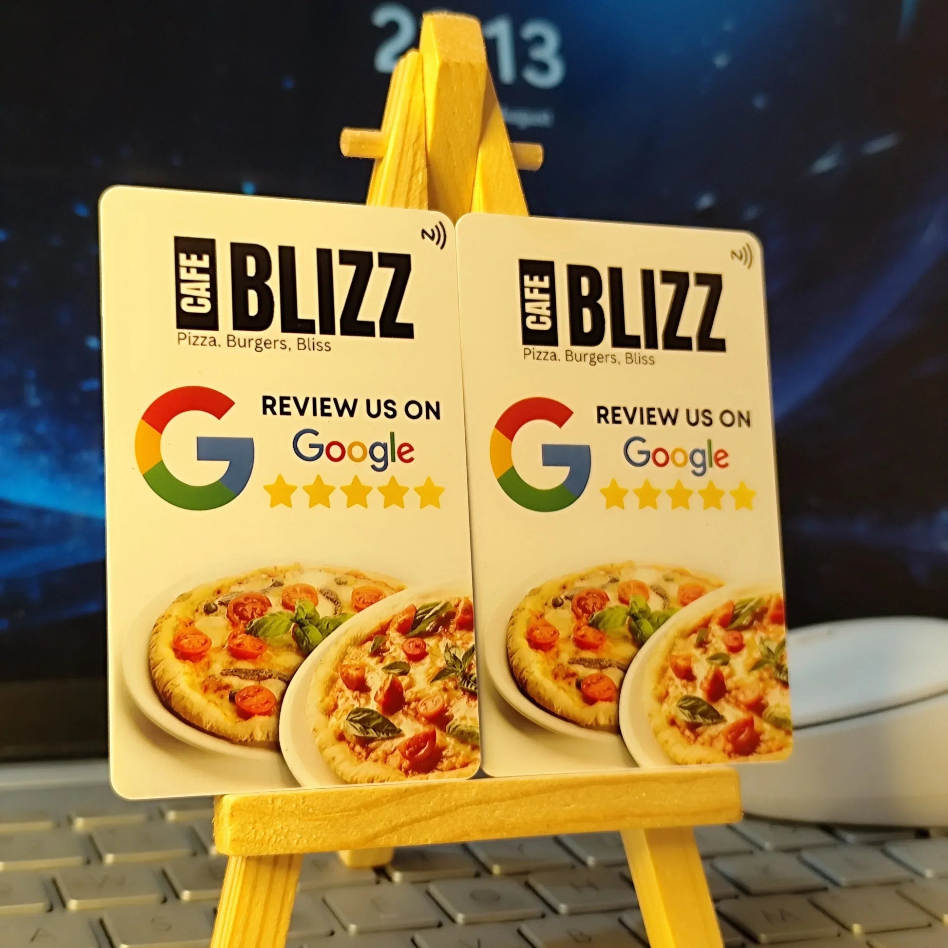White Google Rating NFC Card - Quick Cards