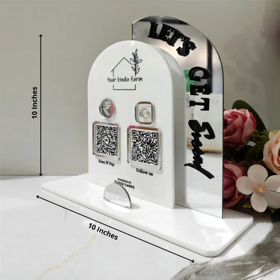 Customized 2 QR Digital Standee - Quick Cards