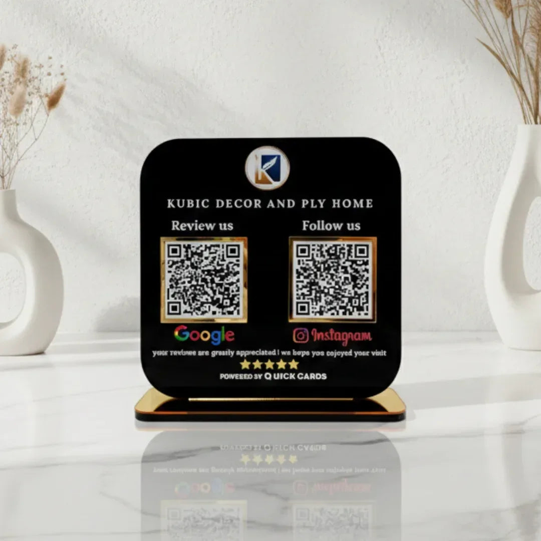 Premium 2 QR black standee - Quick Cards