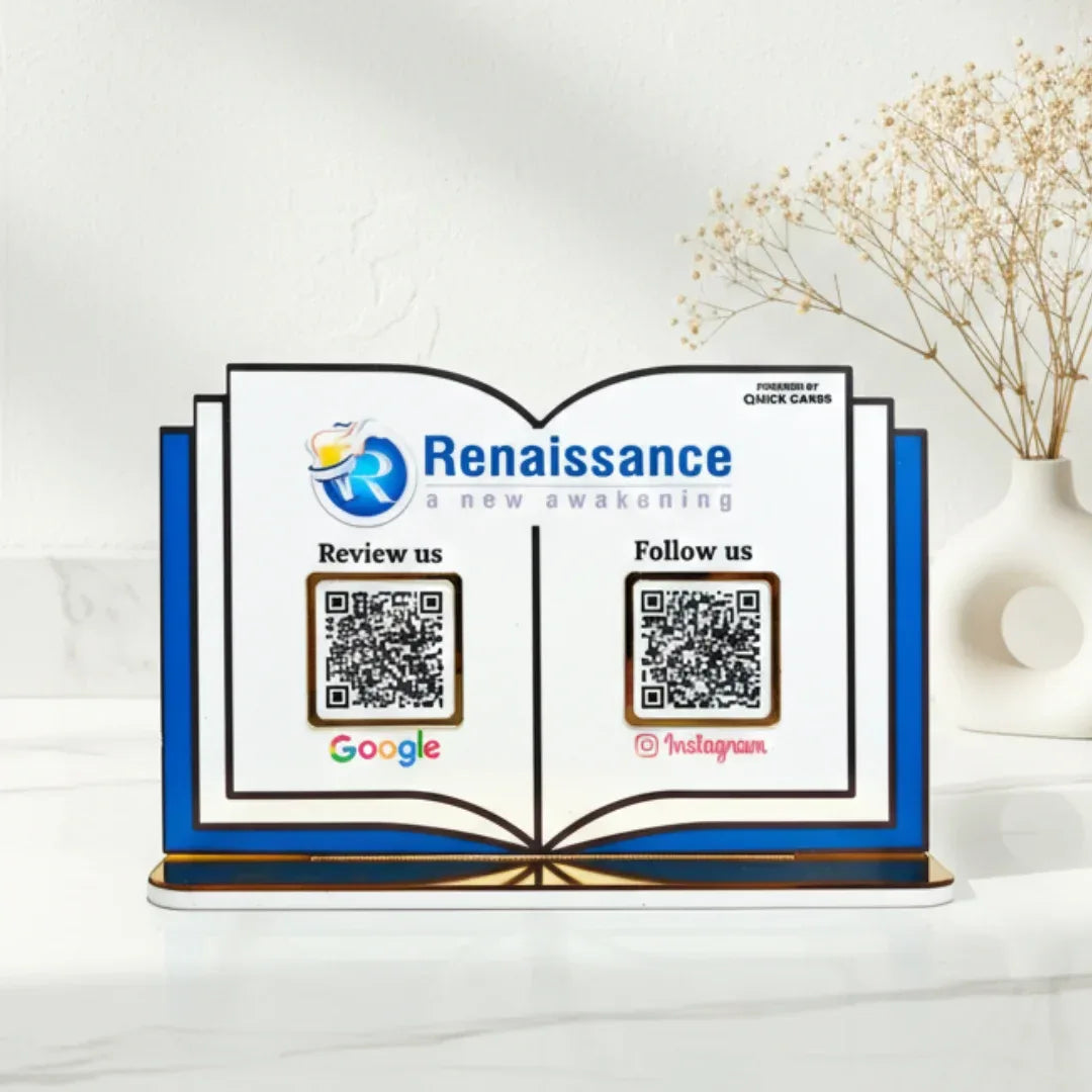Book shape 2 QR Standee - Quick Cards