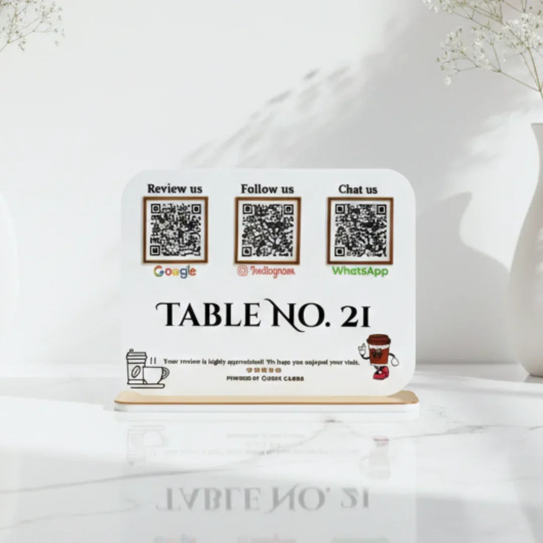 3 QR Horizontal Smart Digital Standee - Quick Cards
