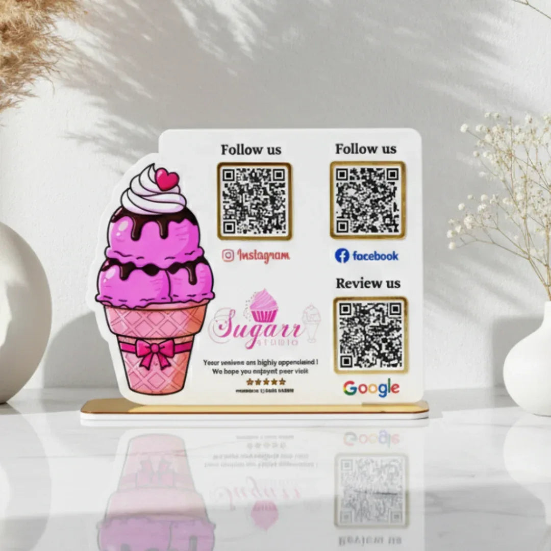 3 QR Custom Shape Standee - Quick Cards