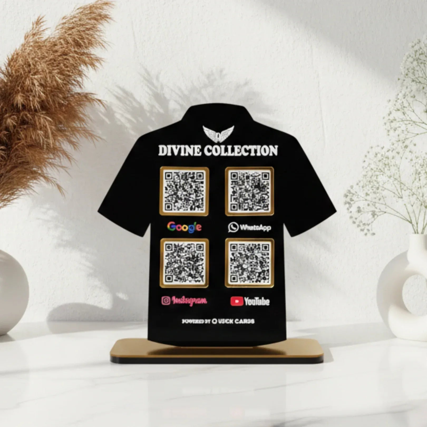 T-Shirt Shape 4 QR Standee - Quick Cards