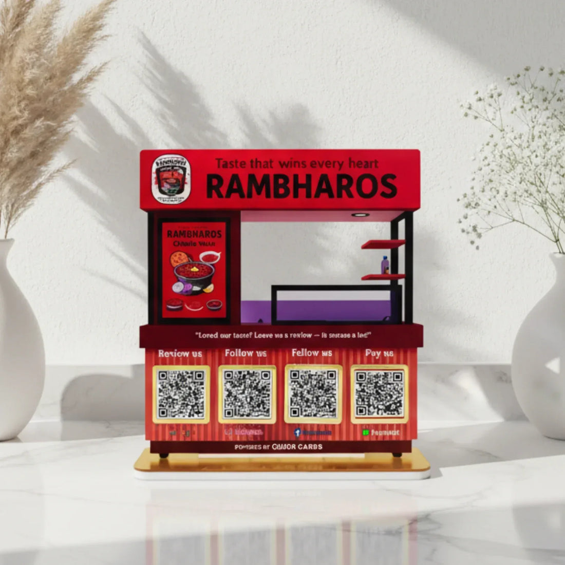 Cart shape 4 QR Standee - Quick Cards