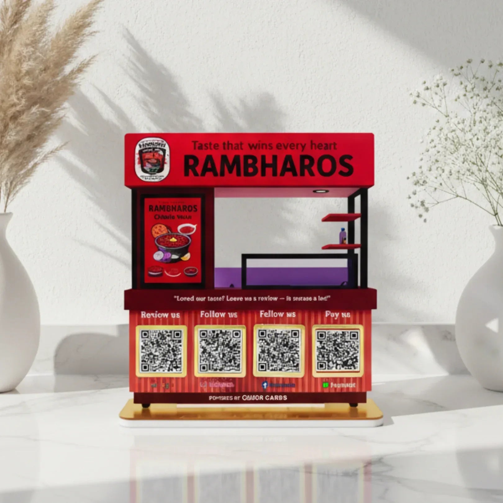 Cart shape 4 QR Standee - Quick Cards