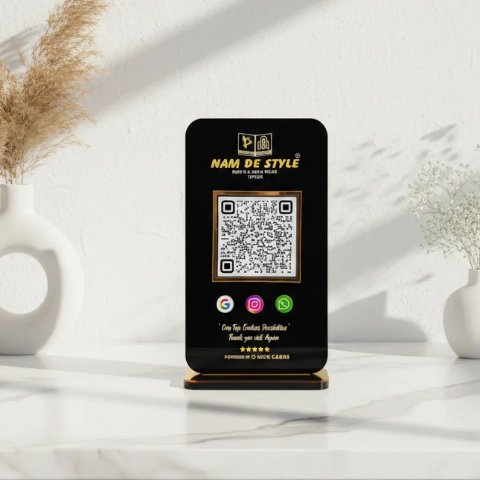 All in one QR Black Standee - Quick Cards