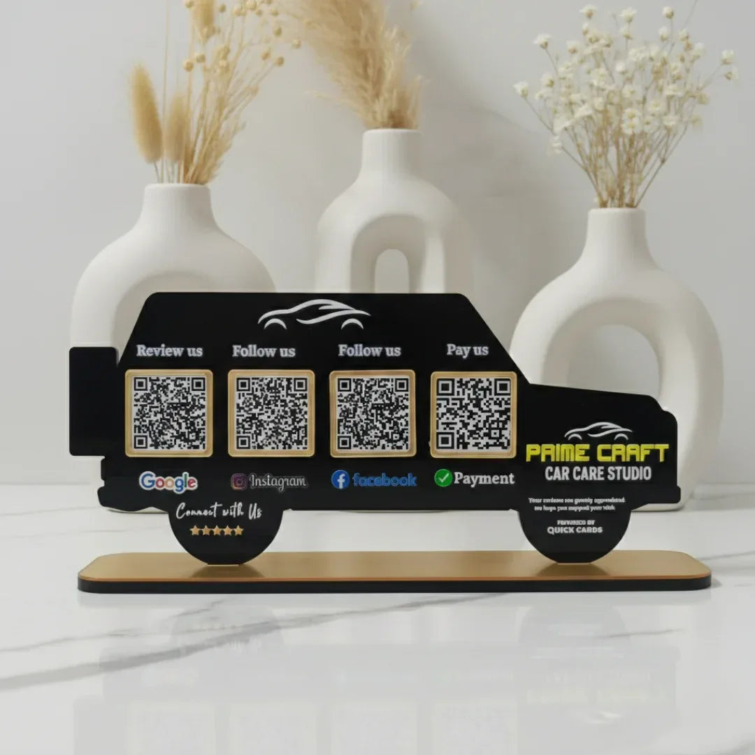 4 QR Car shape Standee - Quick Cards