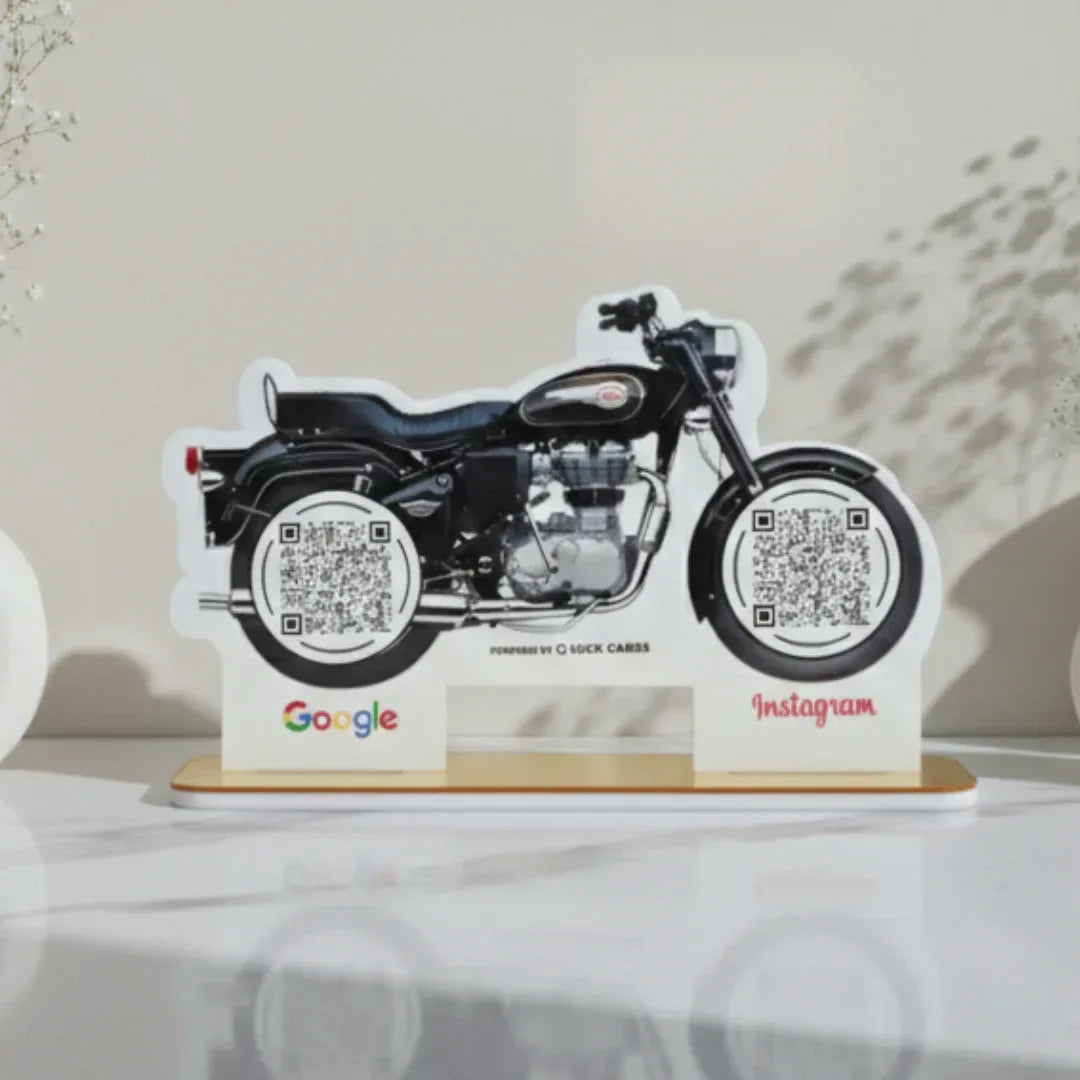2 QR Bike Shape Standee - Quick Cards