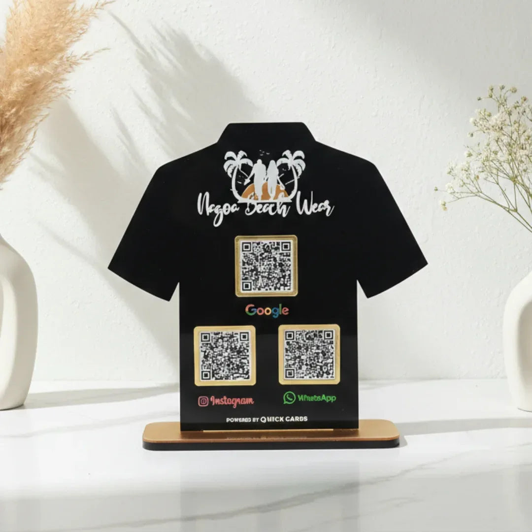 T-Shirt Shape 3 QR Standee - Quick Cards
