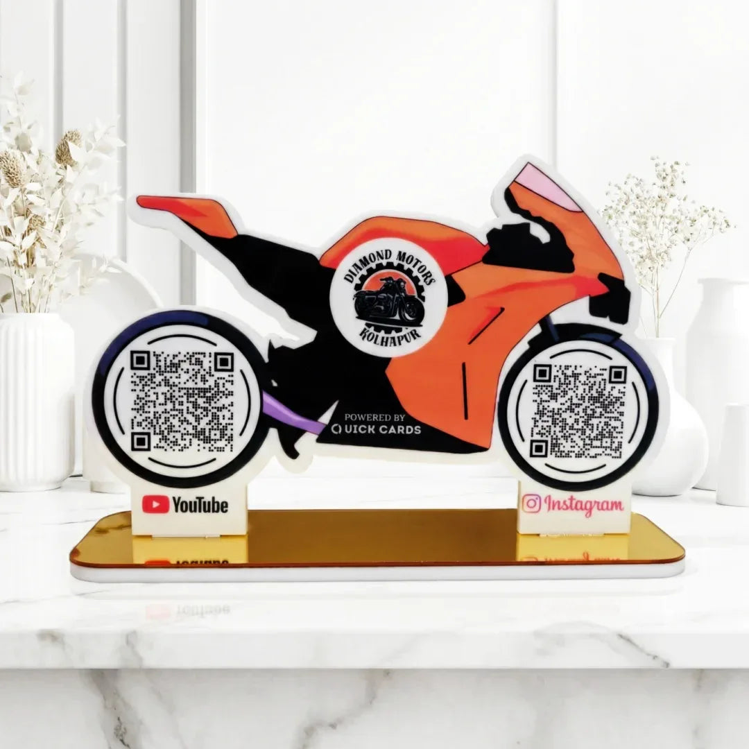 2 QR Bike Shape Standee - Quick Cards