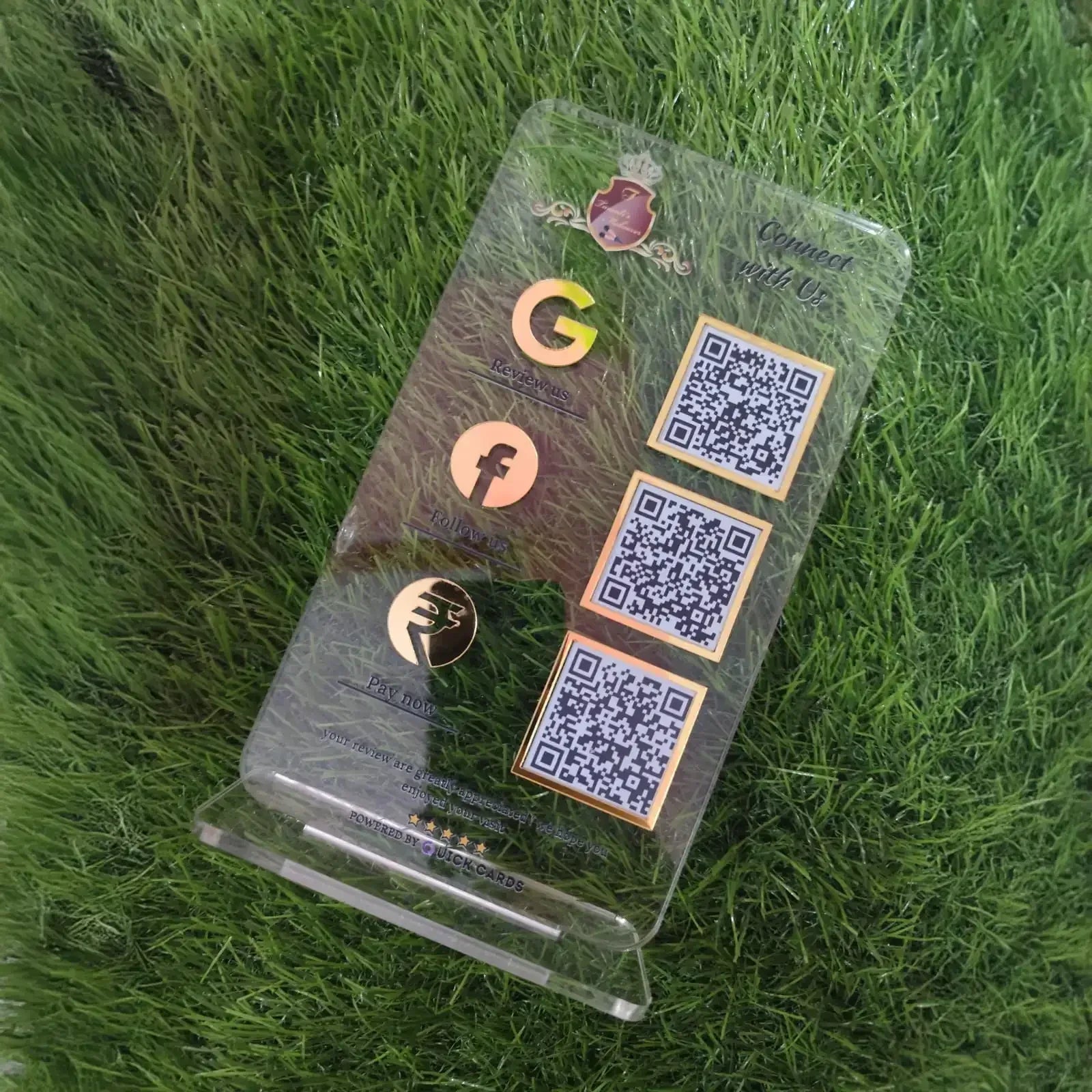 3 QR Vertical Premium Digital Standee - Quick Cards