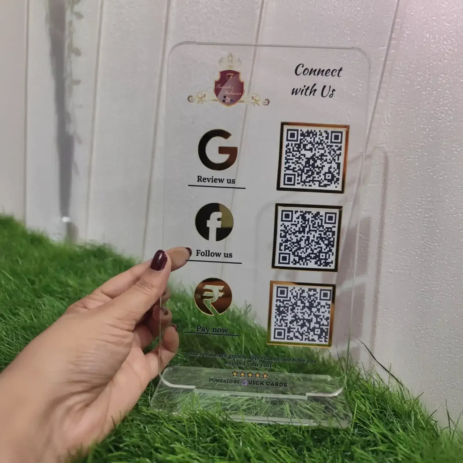 3 QR Vertical Premium Digital Standee - Quick Cards