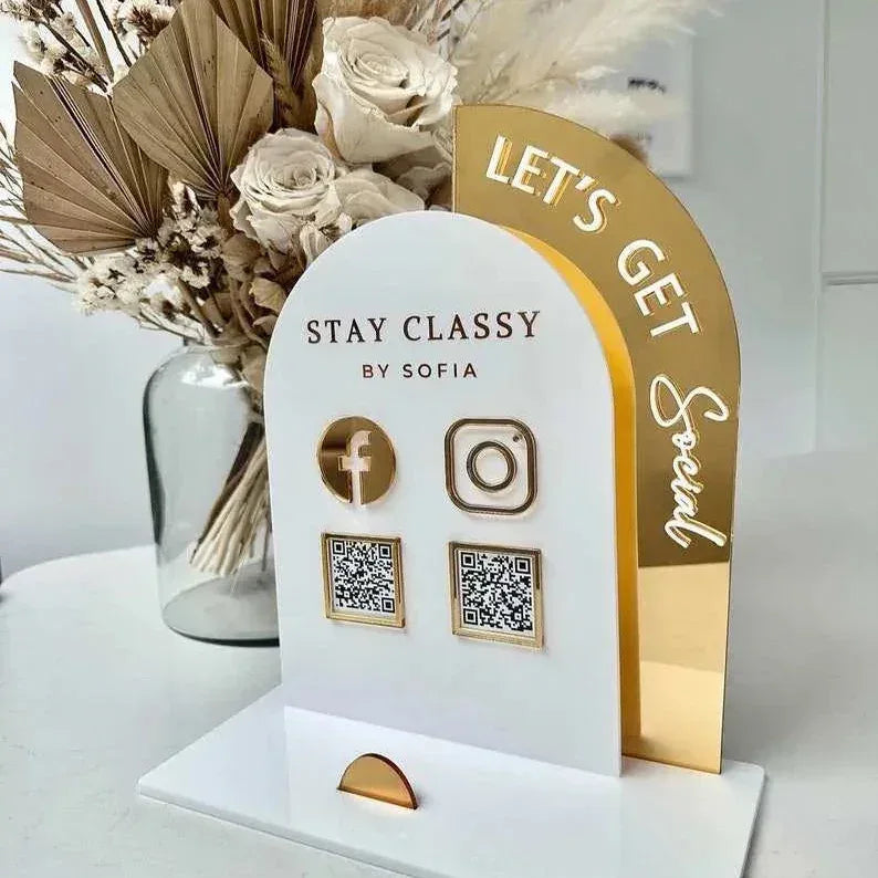 Customized 2 QR Digital Standee - Quick Cards